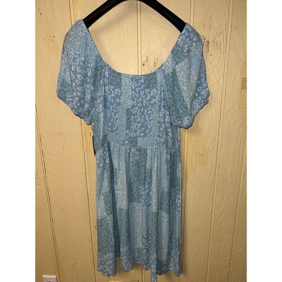 Patchwork Print Babydoll DRESS Juniors Plus XX-Large Size 19 Smocked BoHo NEW - Picture 6 of 13